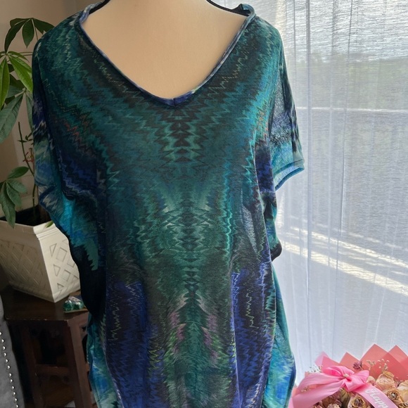 H&M Blue and Green Swim Coverup with Oceanic Pattern - Picture 1 of 8